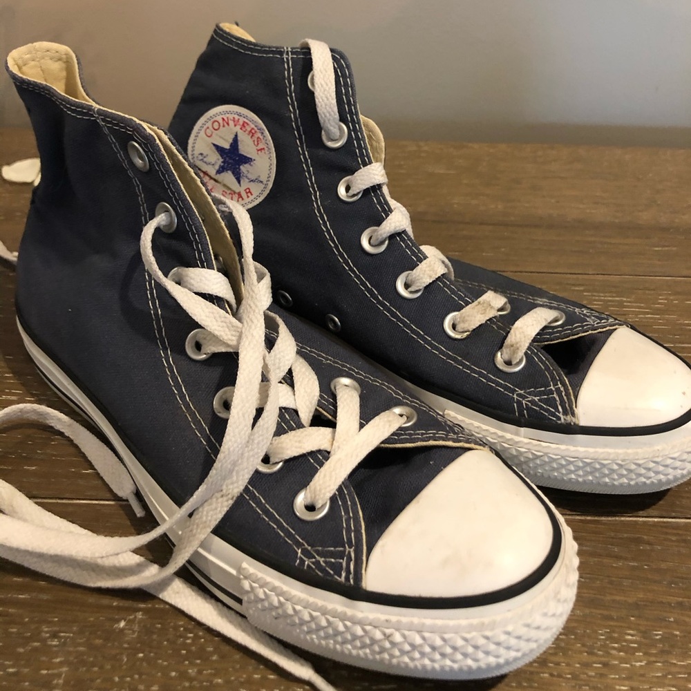 Navy high top Converse